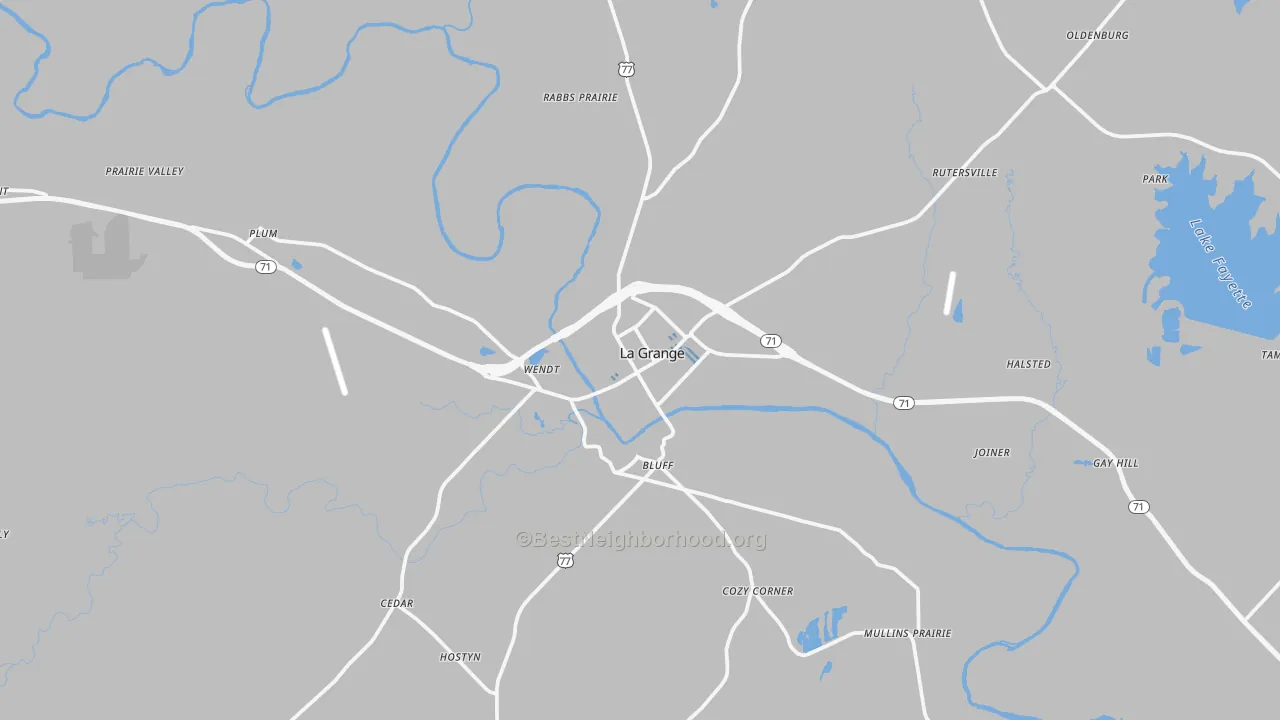 Transit Grade map of La Grange, TX