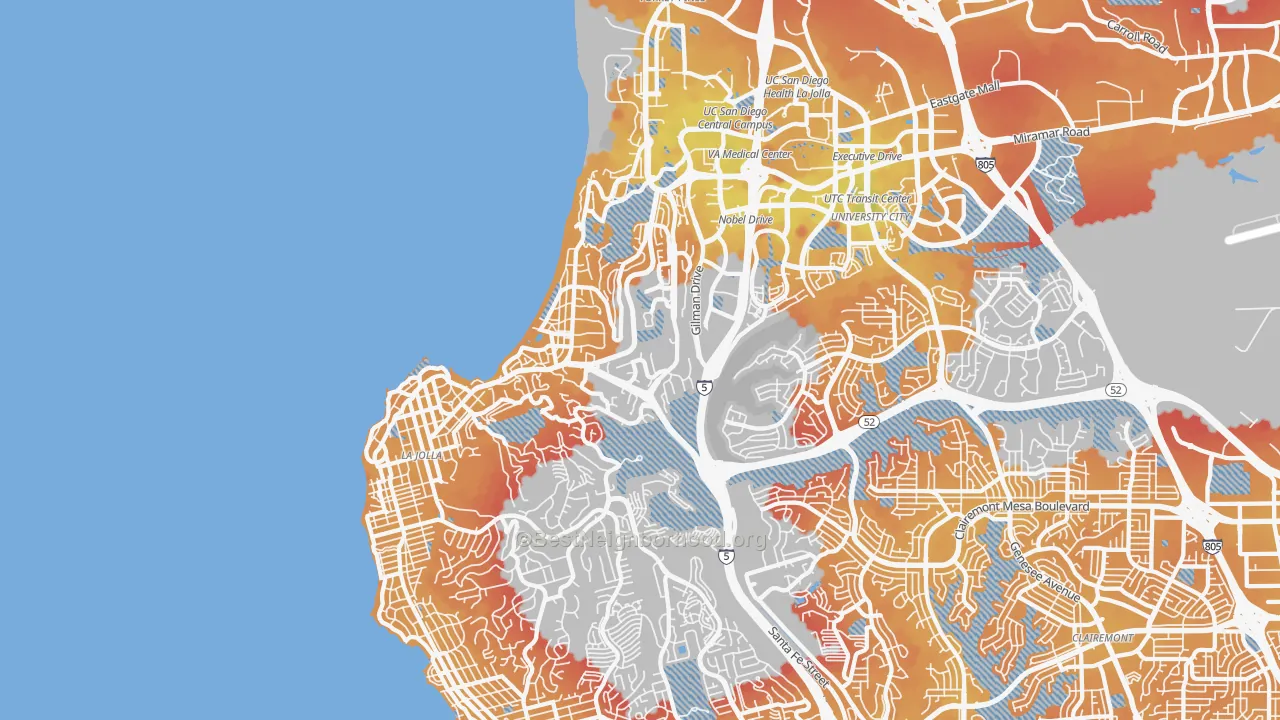 Transit Grade map of La Jolla, CA