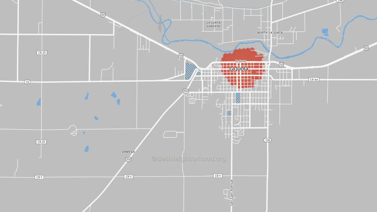 Transit Grade map of La Junta Gardens, CO