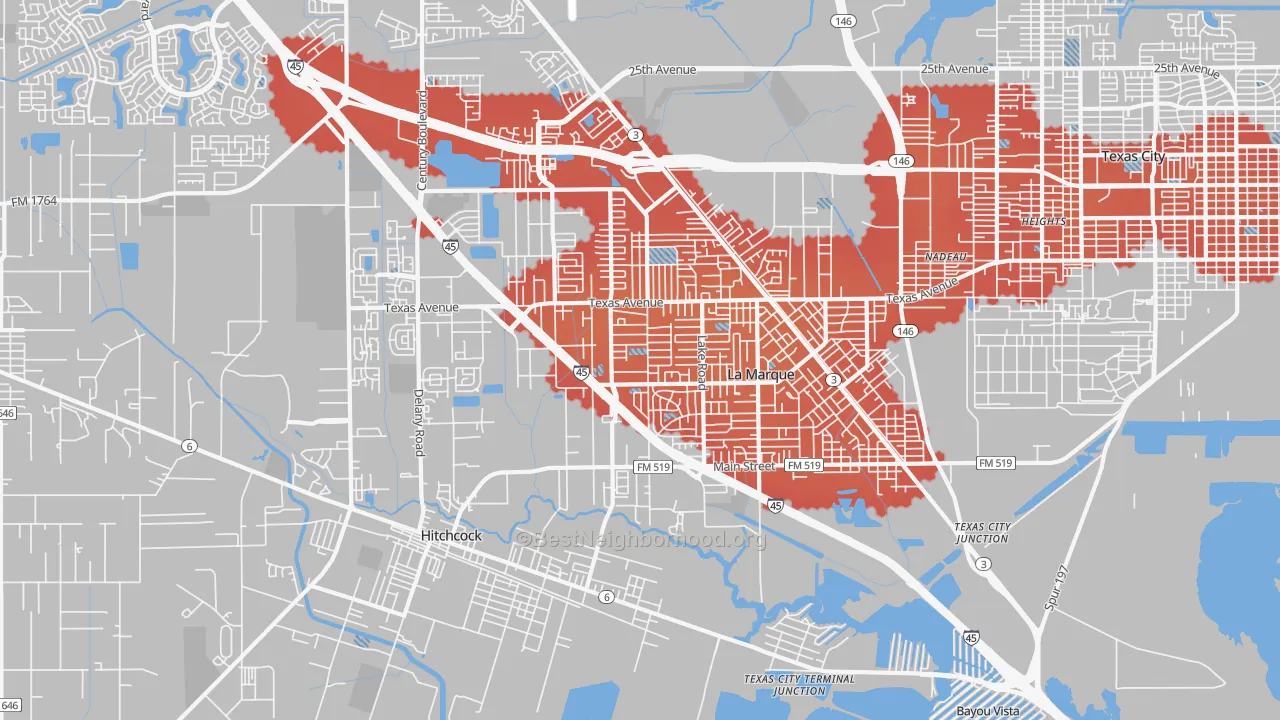 Transit Grade map of La Marque, TX