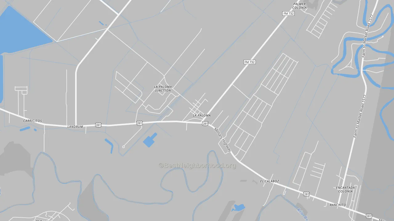 Transit Grade map of La Paloma, TX
