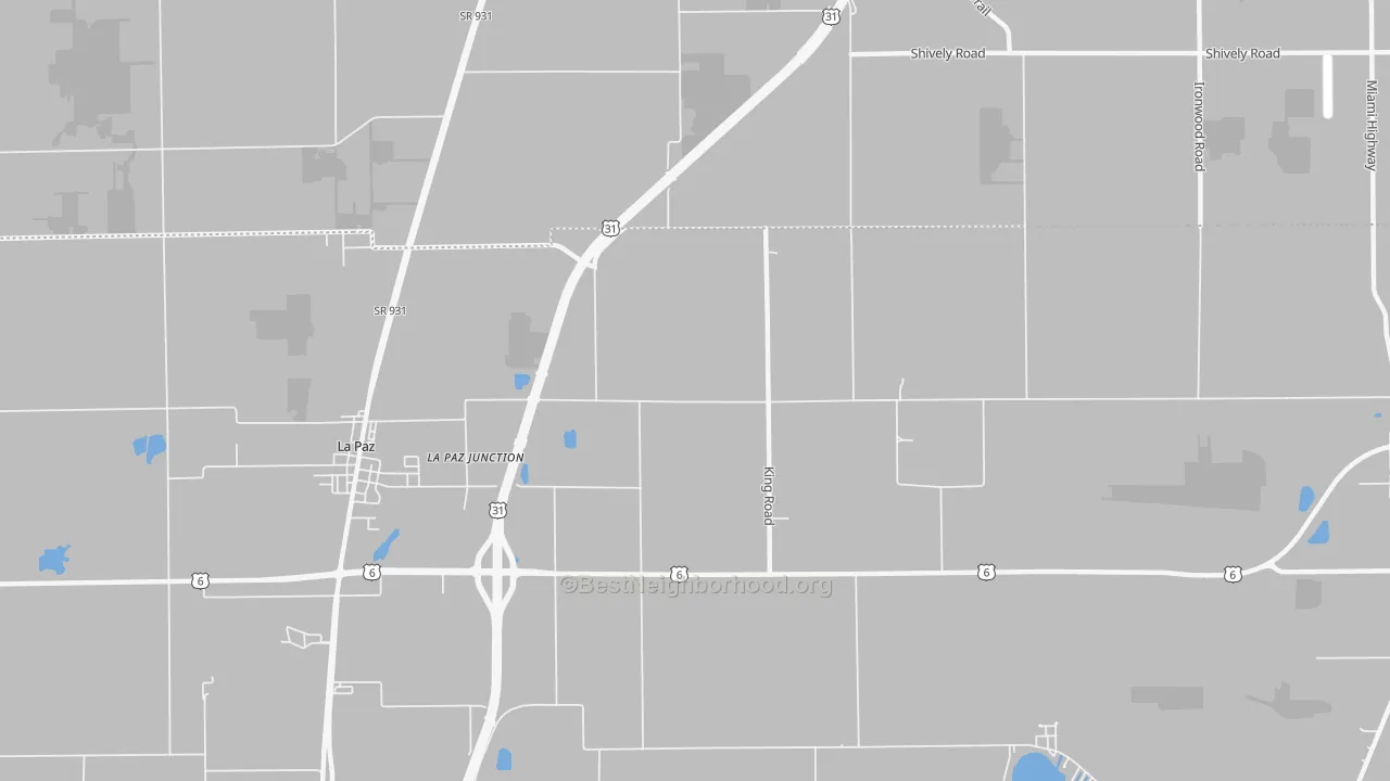 Transit Grade map of La Paz Junction, IN