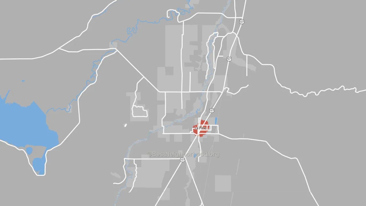 Transit Grade map of La Pine, OR