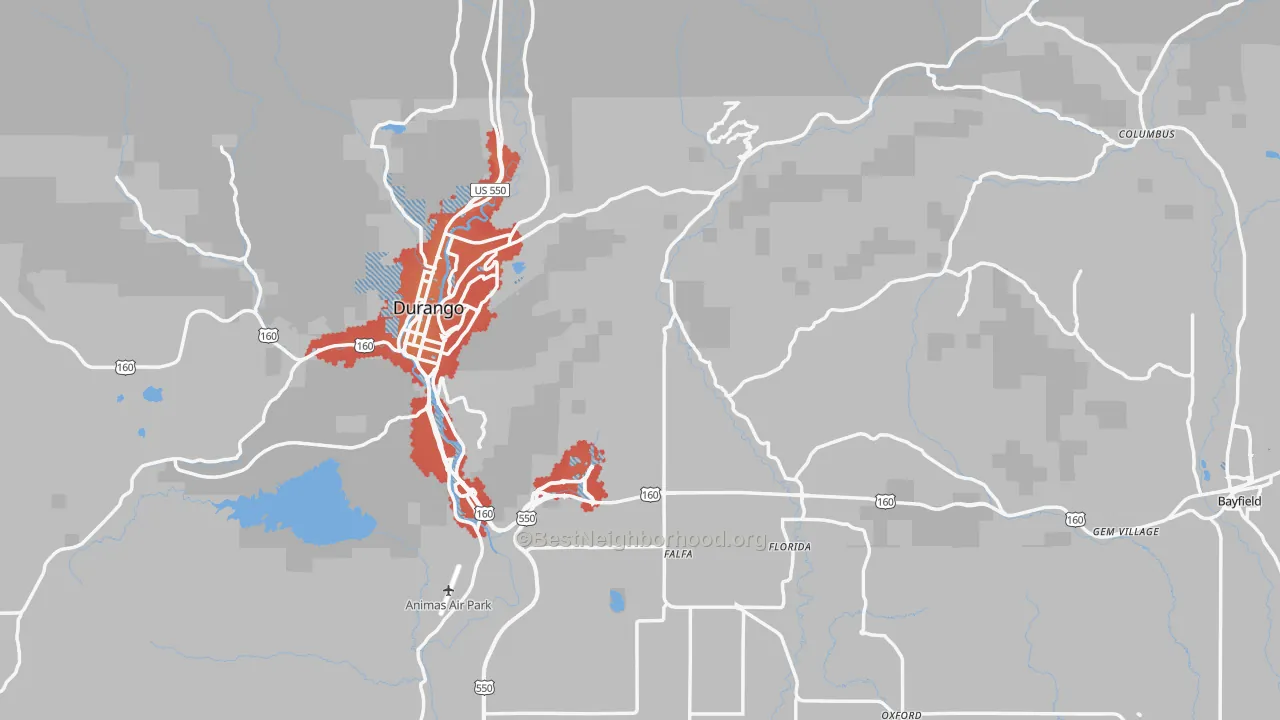 Transit Grade map of La Plata County, CO