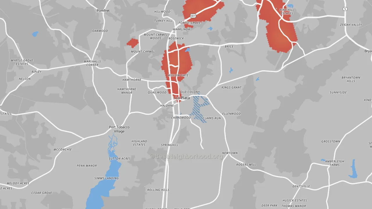 Transit Grade map of La Plata, MD