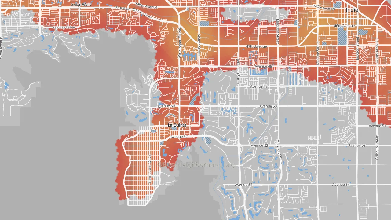 Transit Grade map of La Quinta, CA