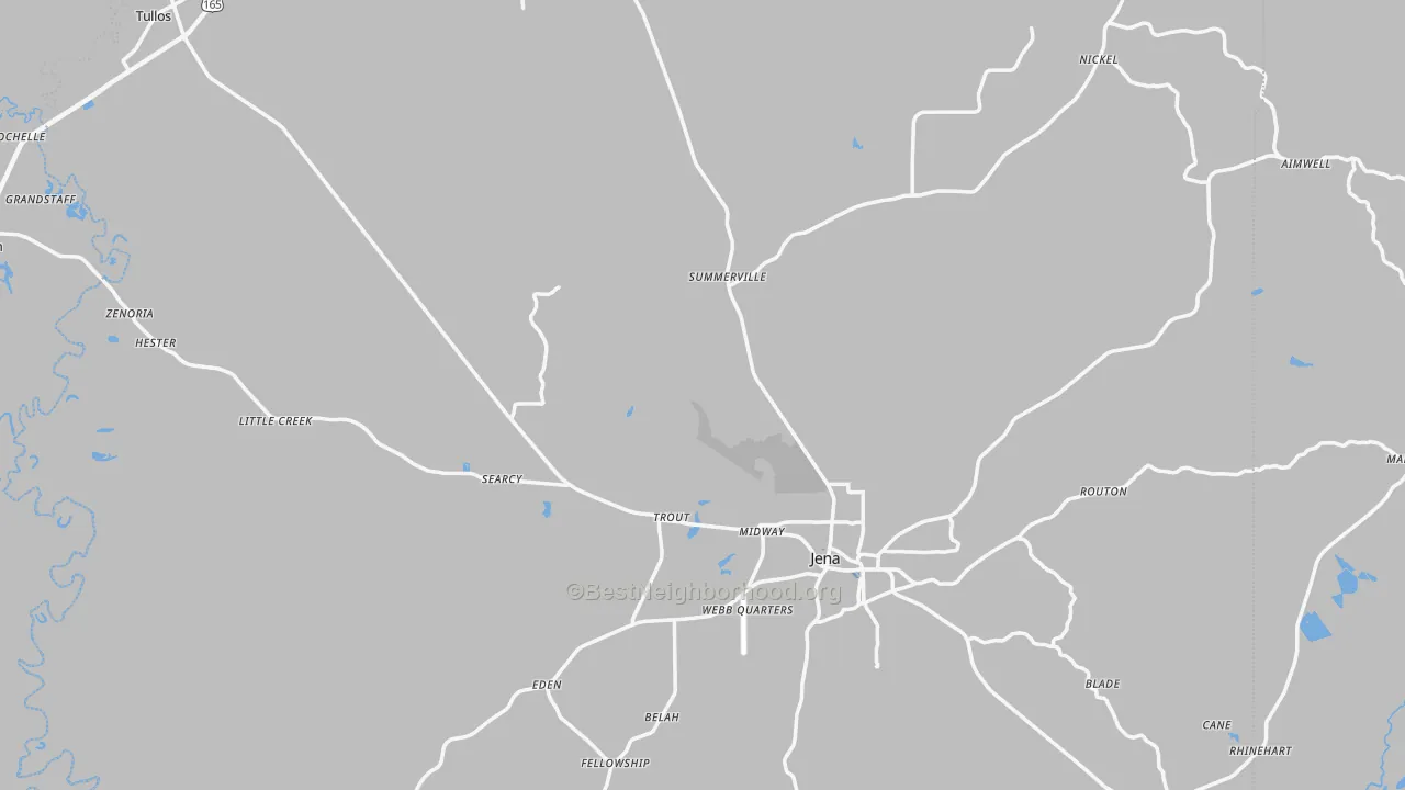 Transit Grade map of LaSalle Parish, LA
