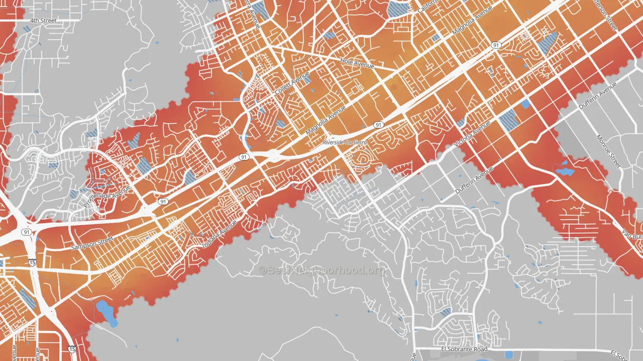 Transit Grade map of La Sierra South, Riverside, CA