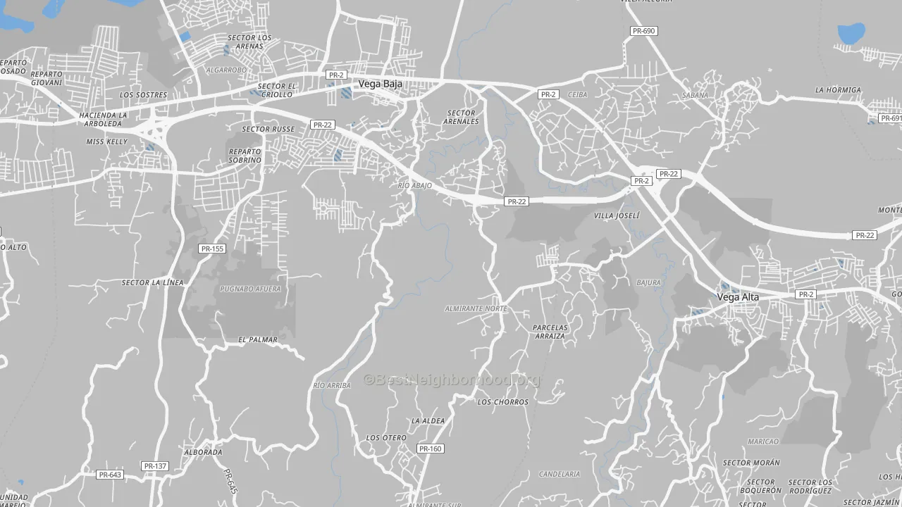Transit Grade map of La Trocha, PR