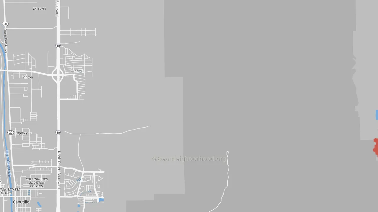 Transit Grade map of La Tuna, TX