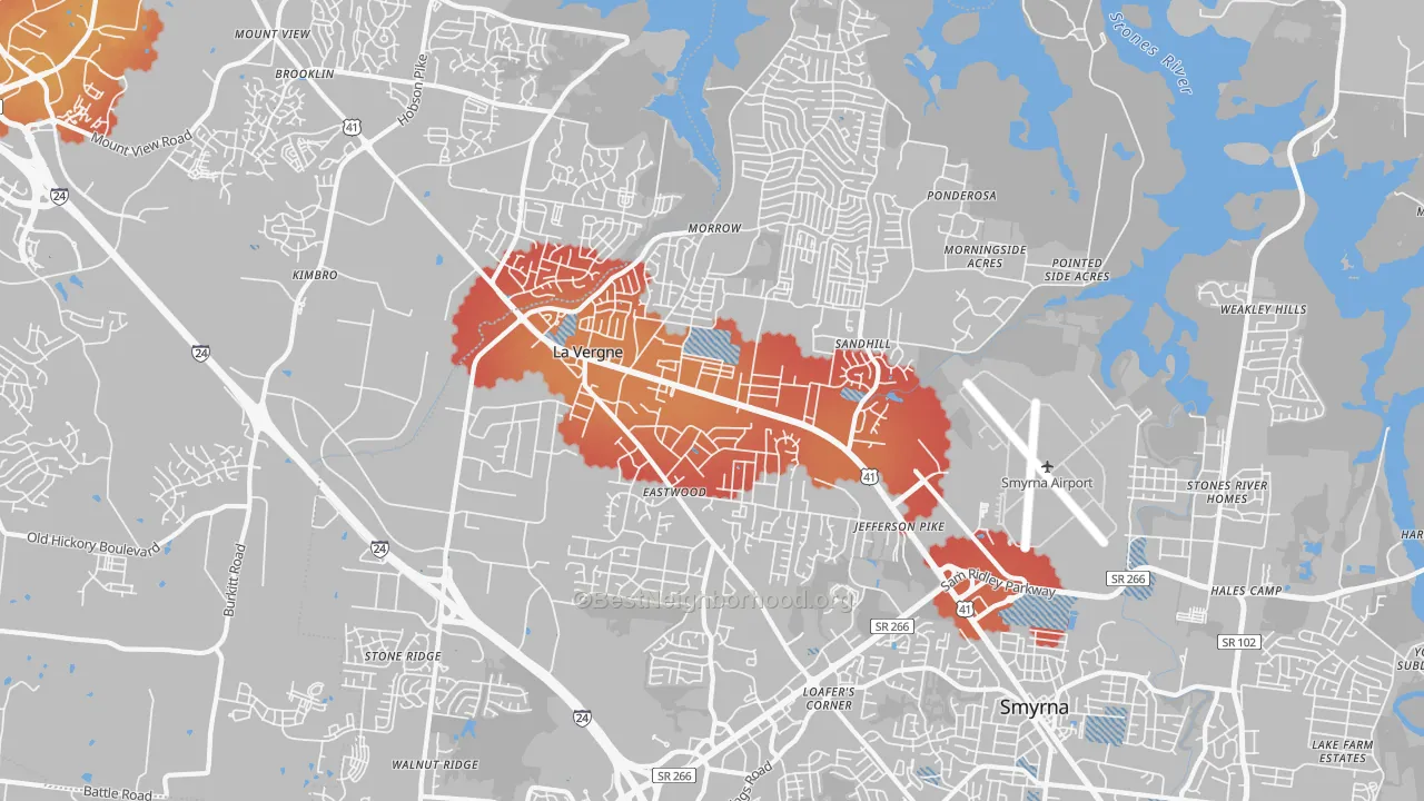 Transit Grade map of La Vergne, TN