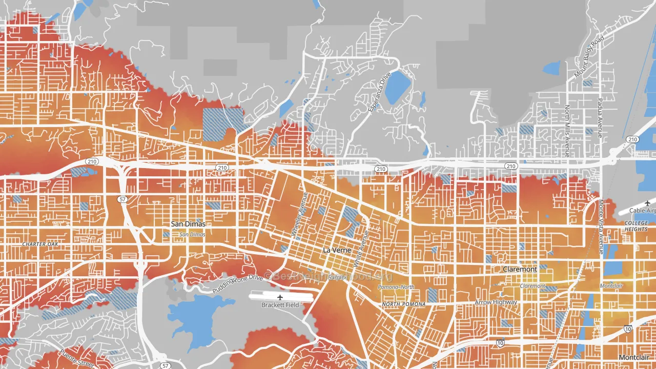 Transit Grade map of La Verne, CA