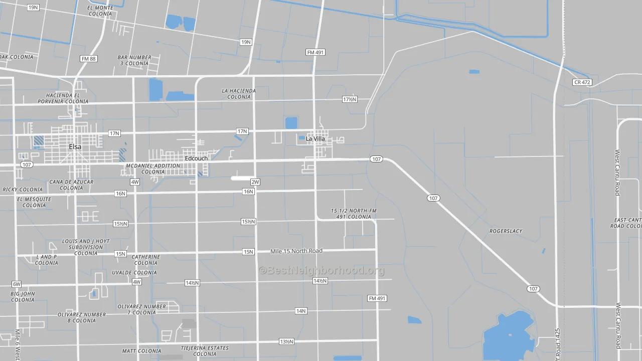 Transit Grade map of La Villa, TX