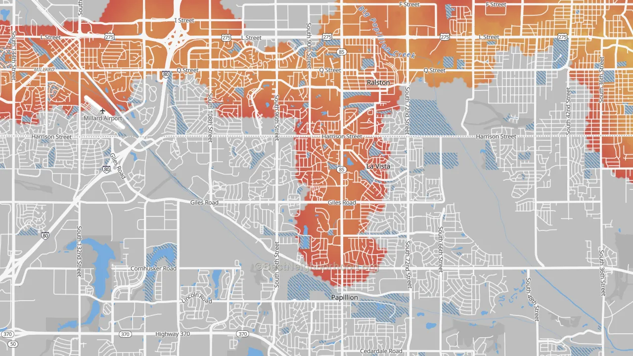 Transit Grade map of La Vista, NE