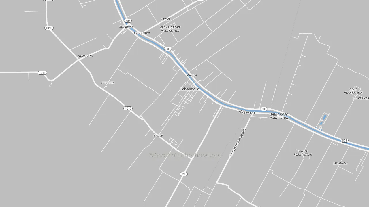 Transit Grade map of Labadieville, LA