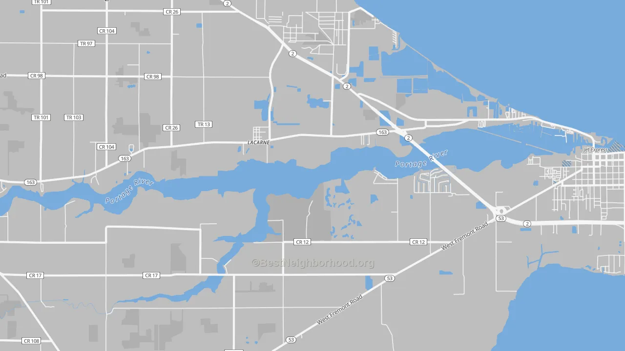 Transit Grade map of Lacarne, OH