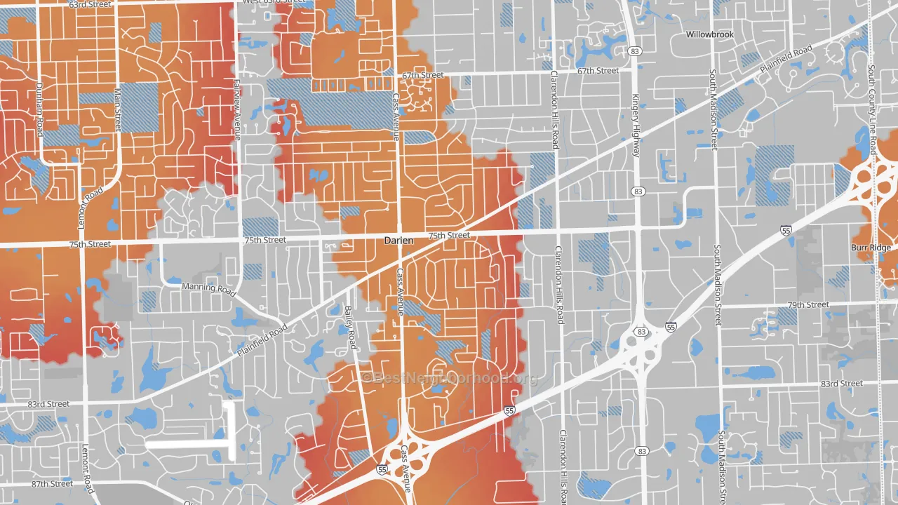 Transit Grade map of Lace, Darien, IL