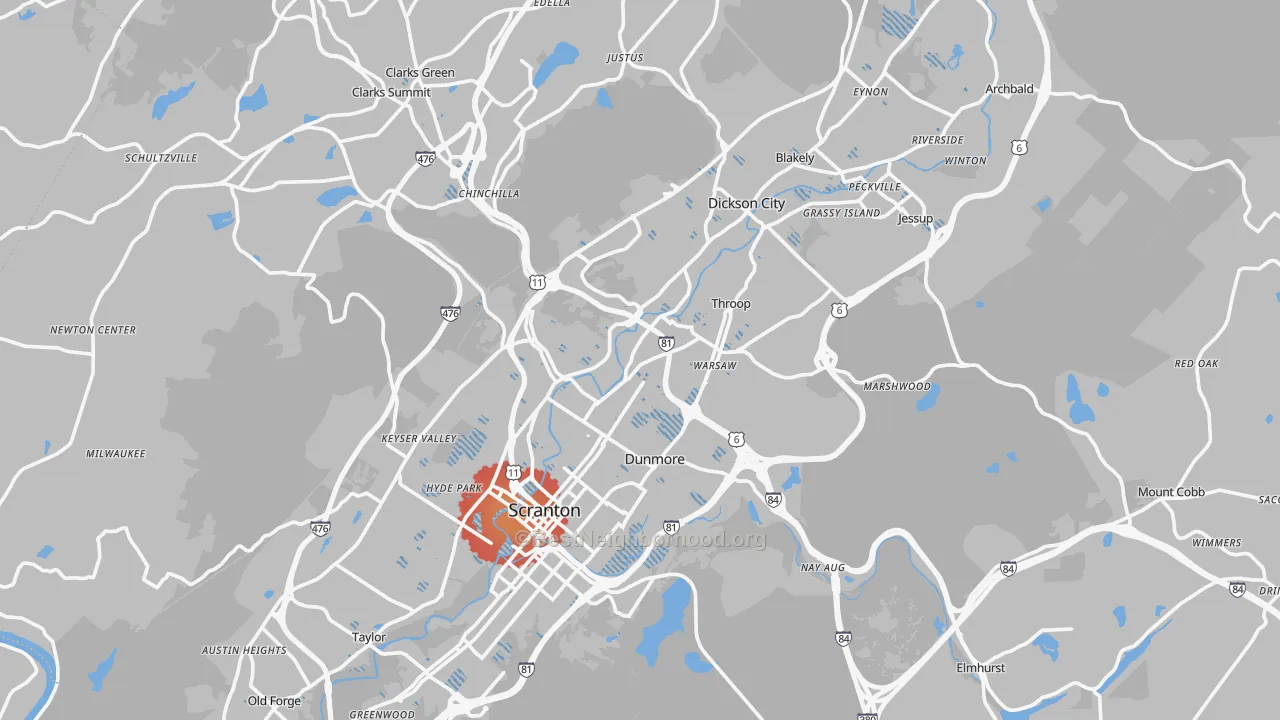 Transit Grade map of Lackawanna County, PA