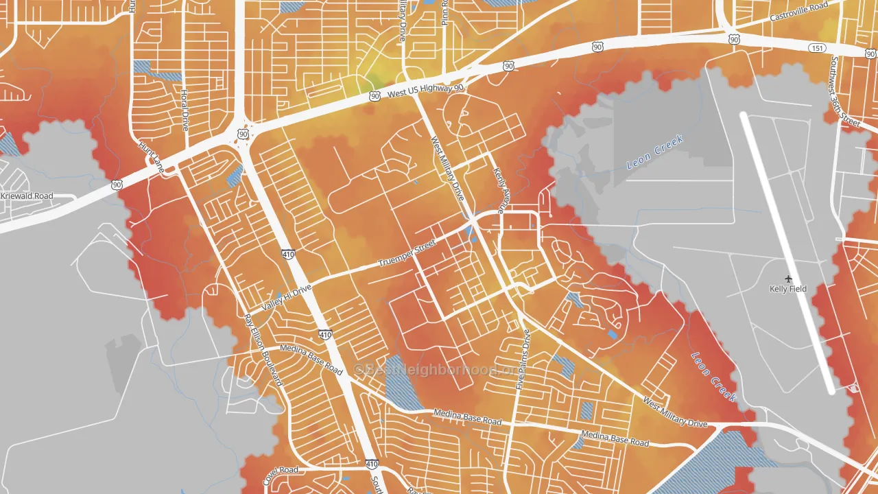 Transit Grade map of Lackland AFB, TX