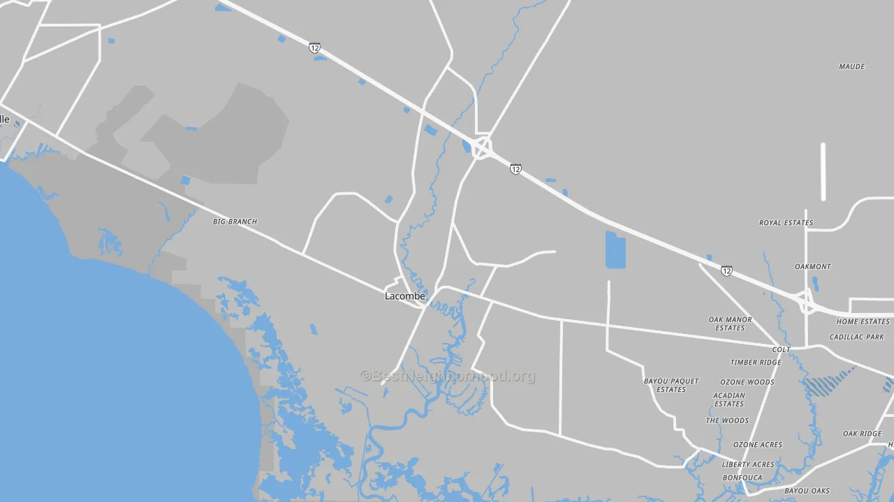 Transit Grade map of Lacombe, LA