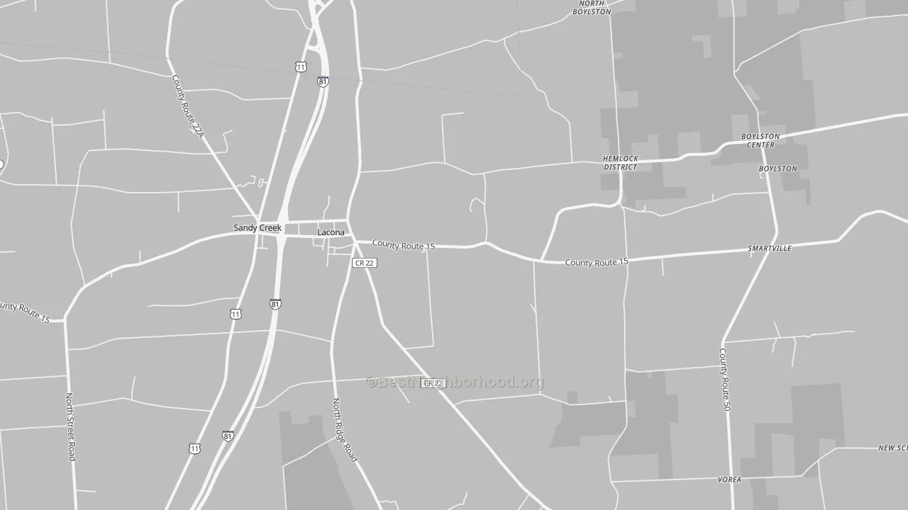 Transit Grade map of Lacona, NY