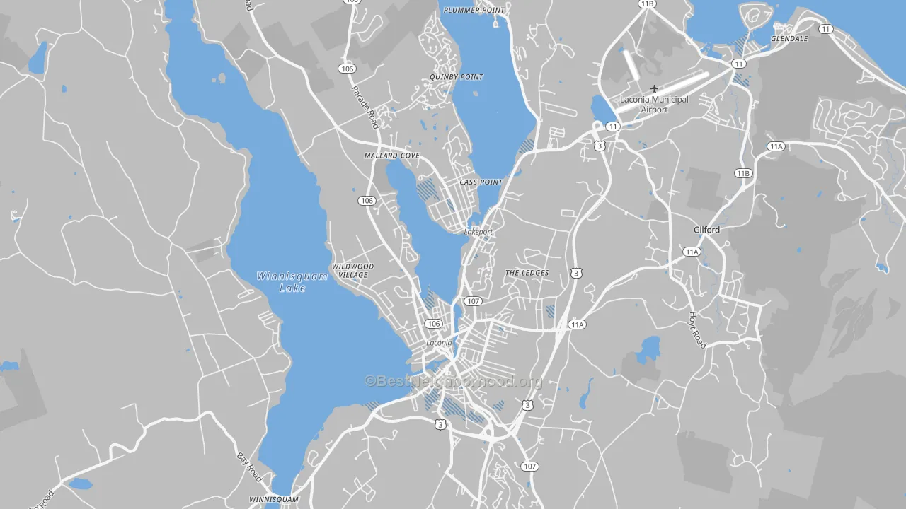 Transit Grade map of Laconia, NH