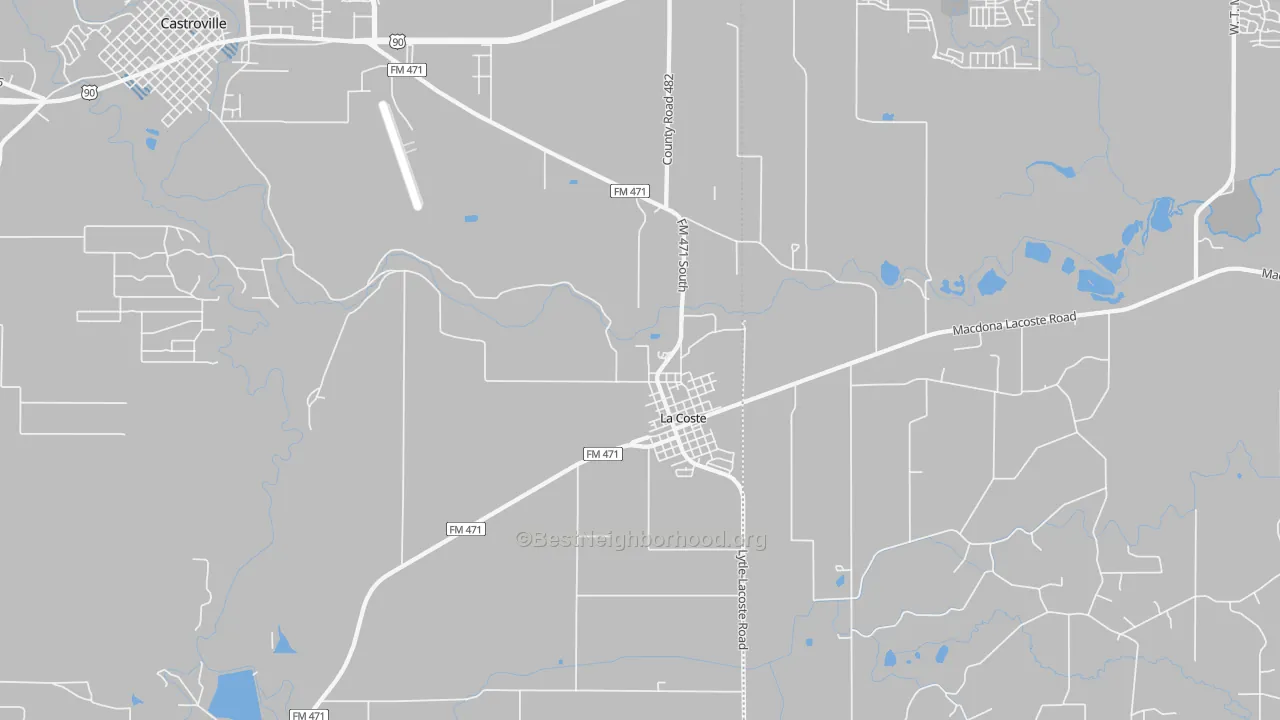 Transit Grade map of Lacoste, TX