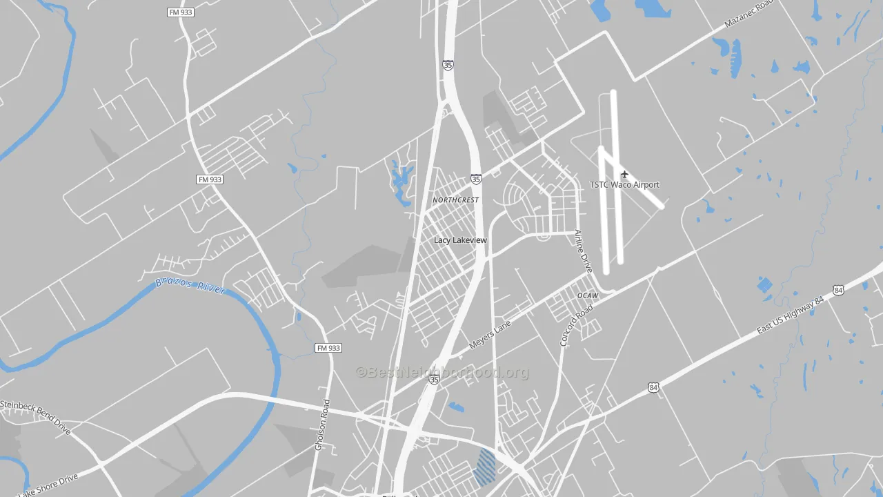 Transit Grade map of Lacy-Lakeview, TX