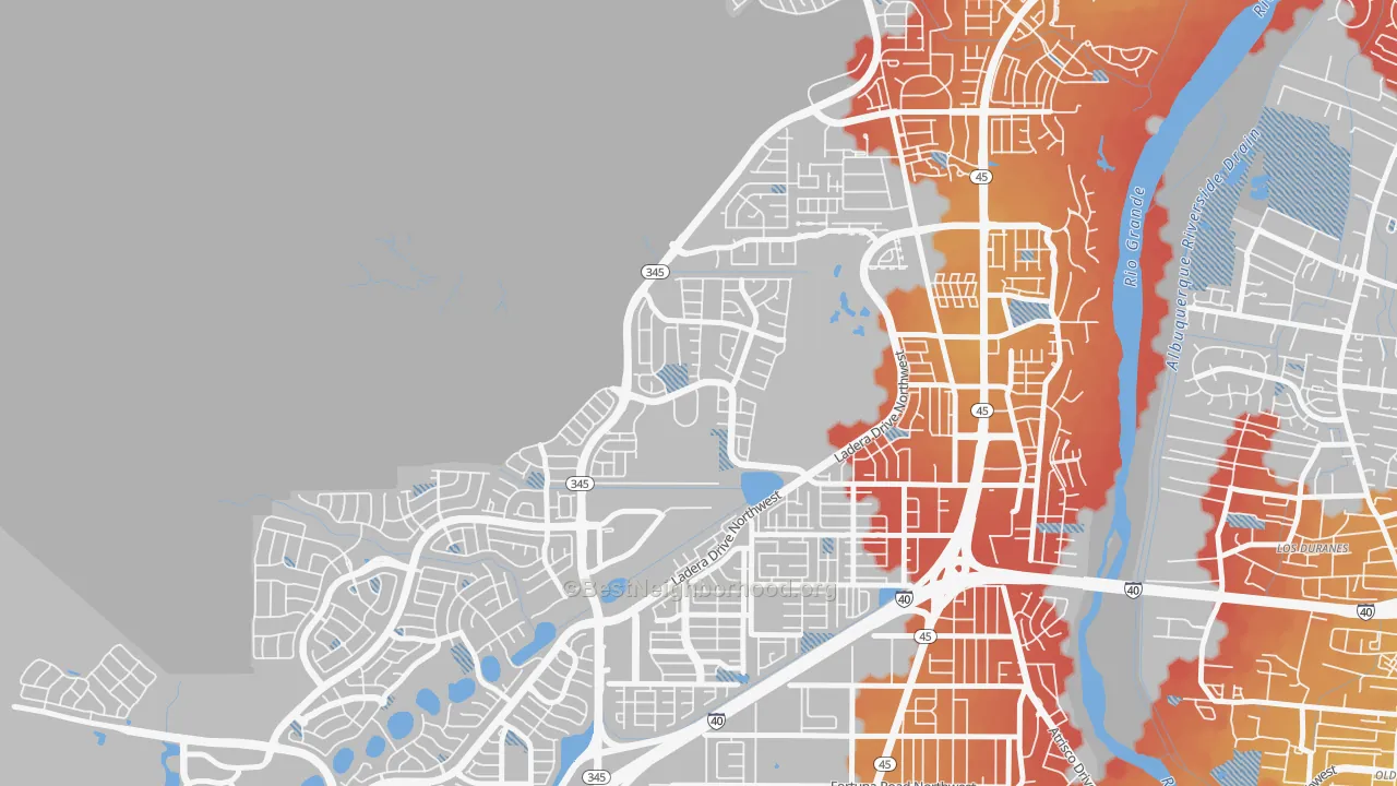 Transit Grade map of Ladera West, Albuquerque, NM