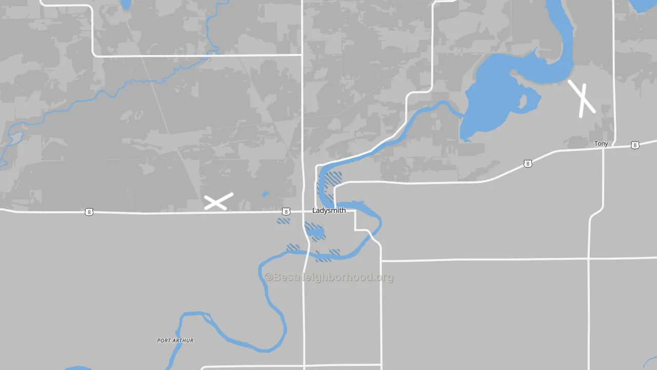 Transit Grade map of Ladysmith, WI