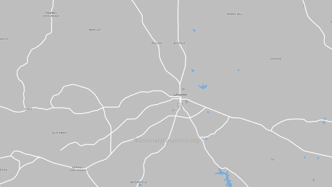 Transit Grade map of Lafayette, AL