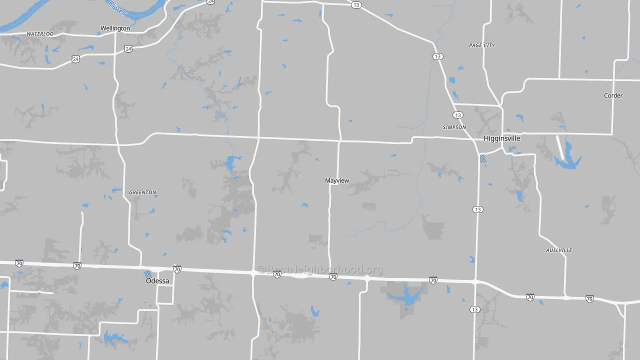 Transit Grade map of Lafayette County, MO