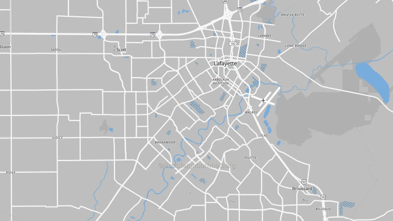 Transit Grade map of Lafayette, LA