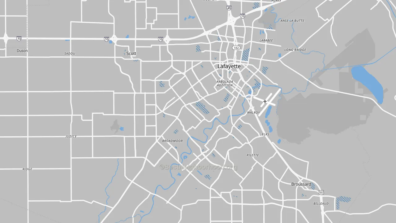Transit Grade map of Lafayette Parish, LA
