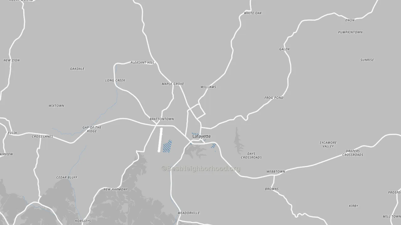 Transit Grade map of Lafayette, TN
