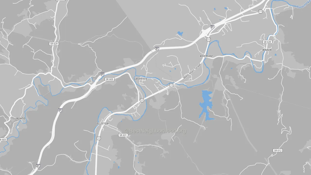 Transit Grade map of Lafayette, VA