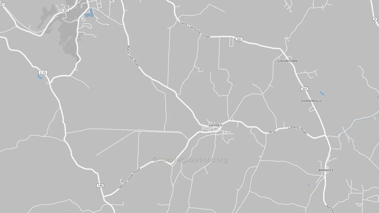Transit Grade map of Lafferty, OH