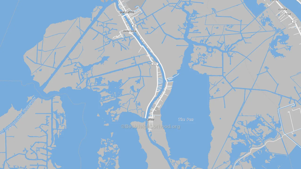 Transit Grade map of Lafitte, LA