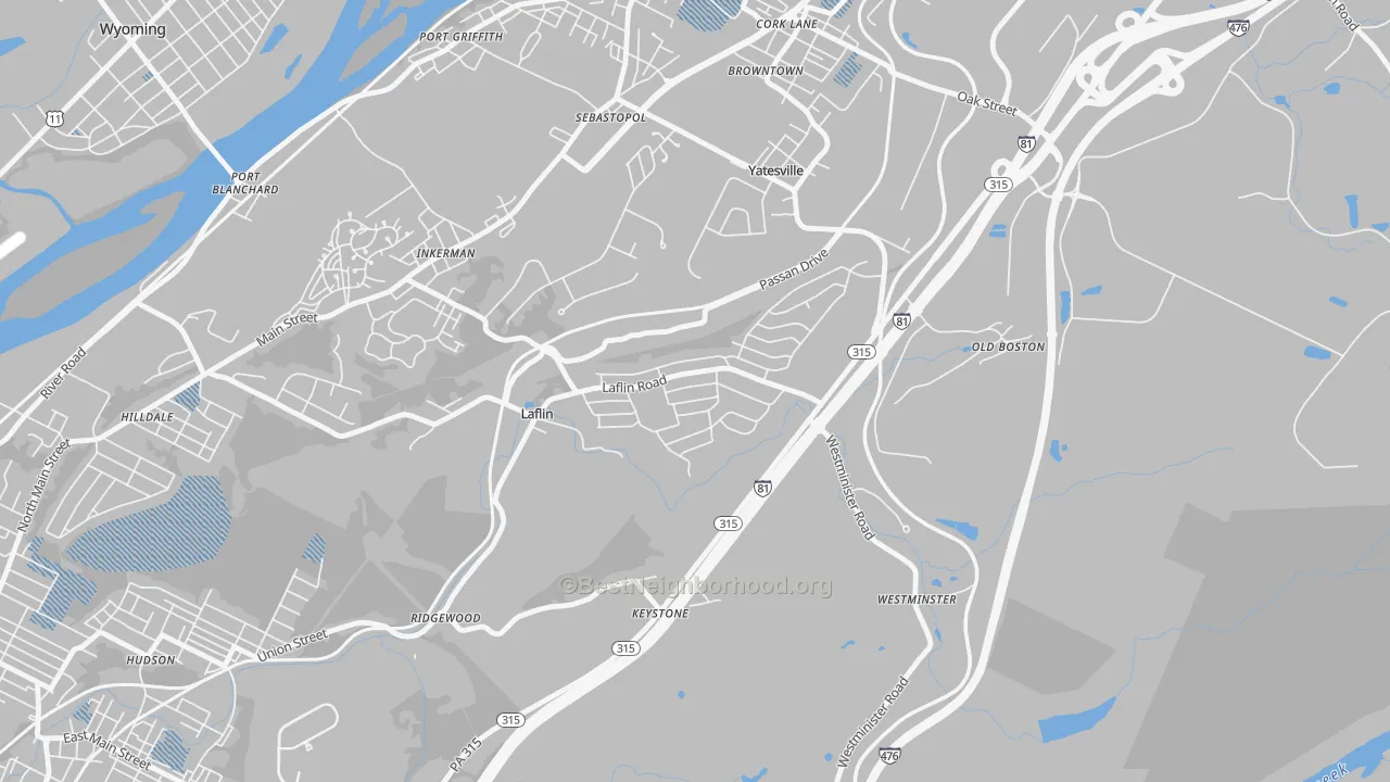 Transit Grade map of Laflin, PA