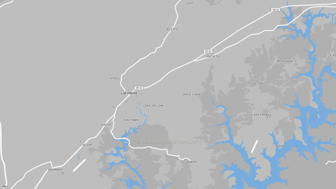 Transit Grade map of Lafollette, TN