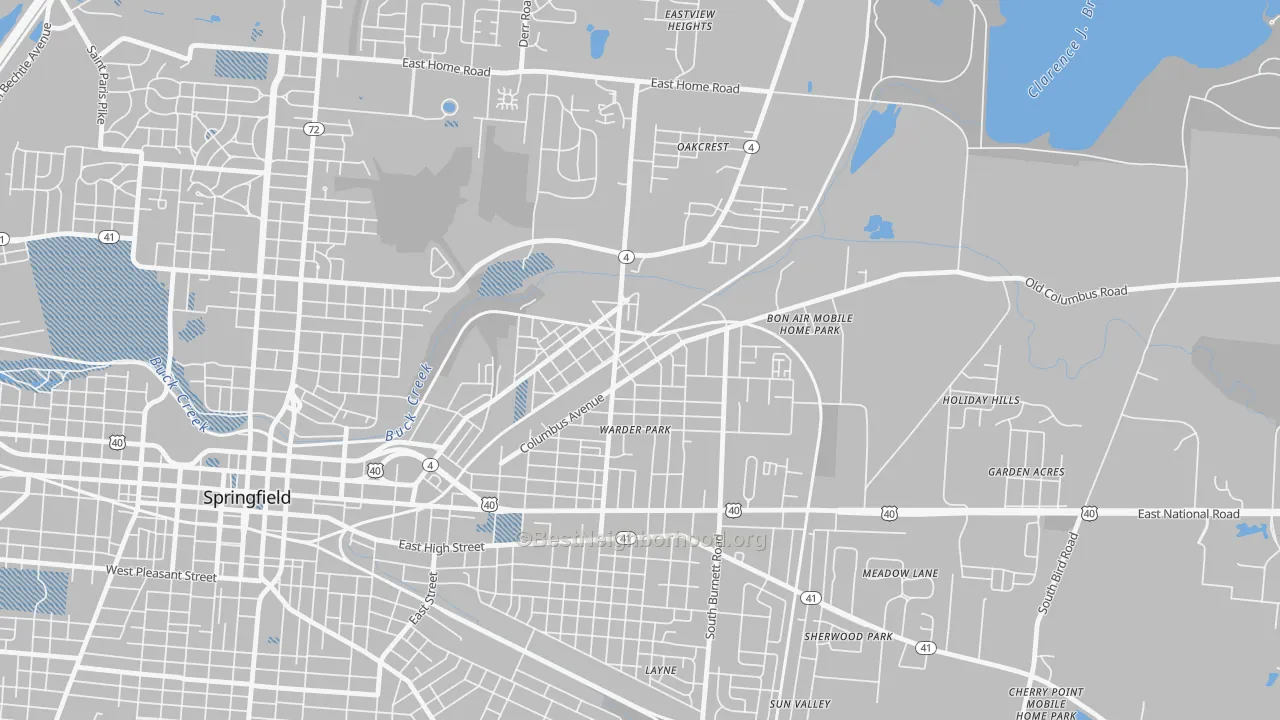 Transit Grade map of Lagonda, Springfield, OH