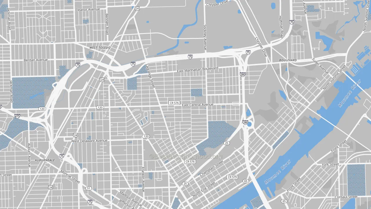 Transit Grade map of LaGrange, Toledo, OH