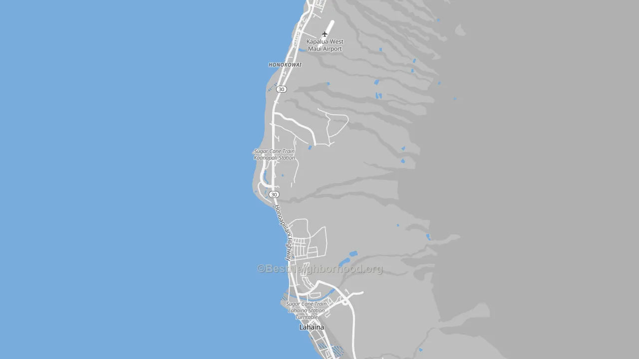 Transit Grade map of Lahaina, HI