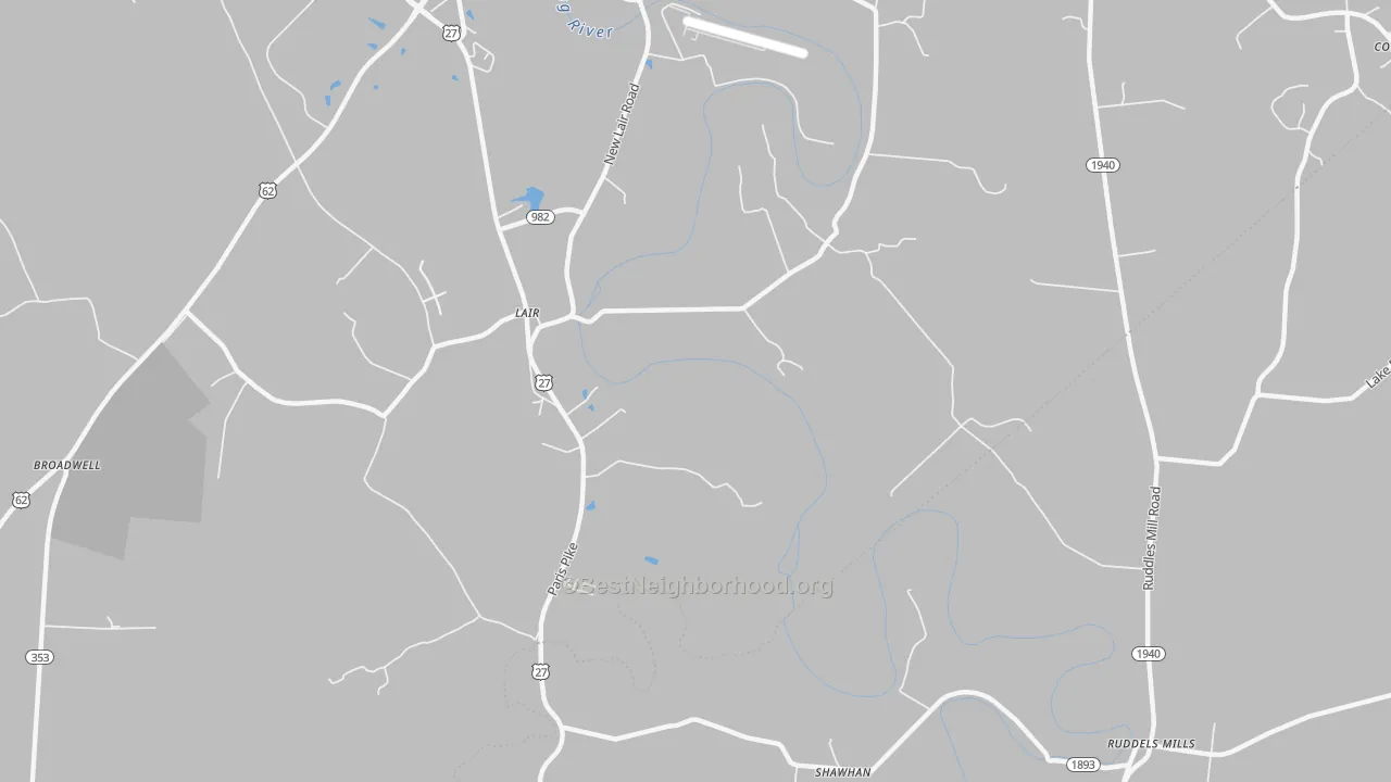 Transit Grade map of Lair, KY