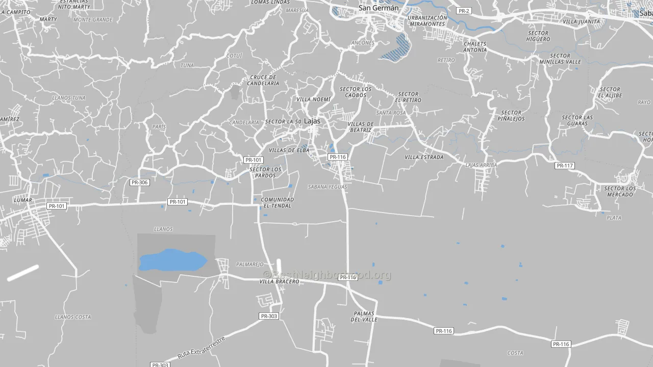 Transit Grade map of Lajas, PR