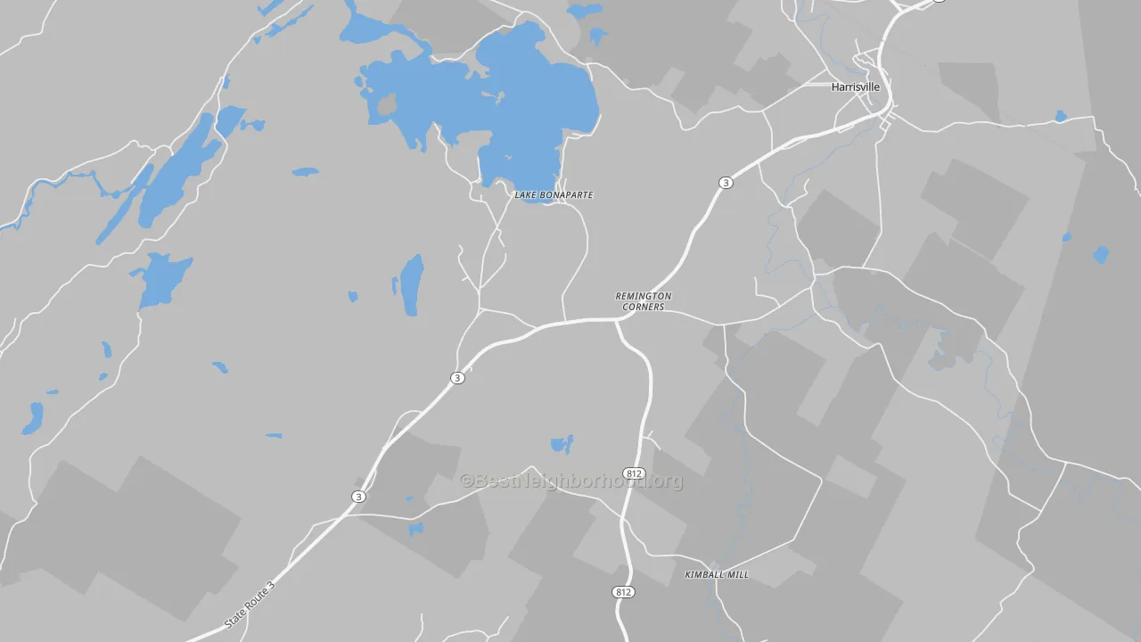 Transit Grade map of Lake Bonaparte, NY