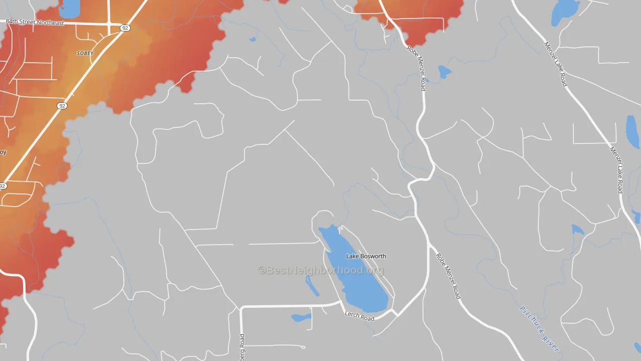 Transit Grade map of Lake Bosworth, WA