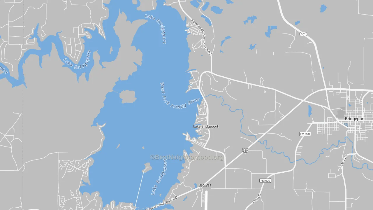 Transit Grade map of Lake Bridgeport, TX