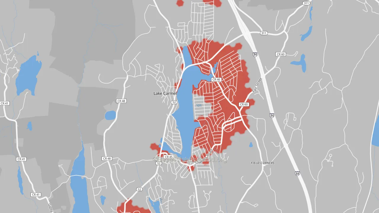 Transit Grade map of Lake Carmel, NY