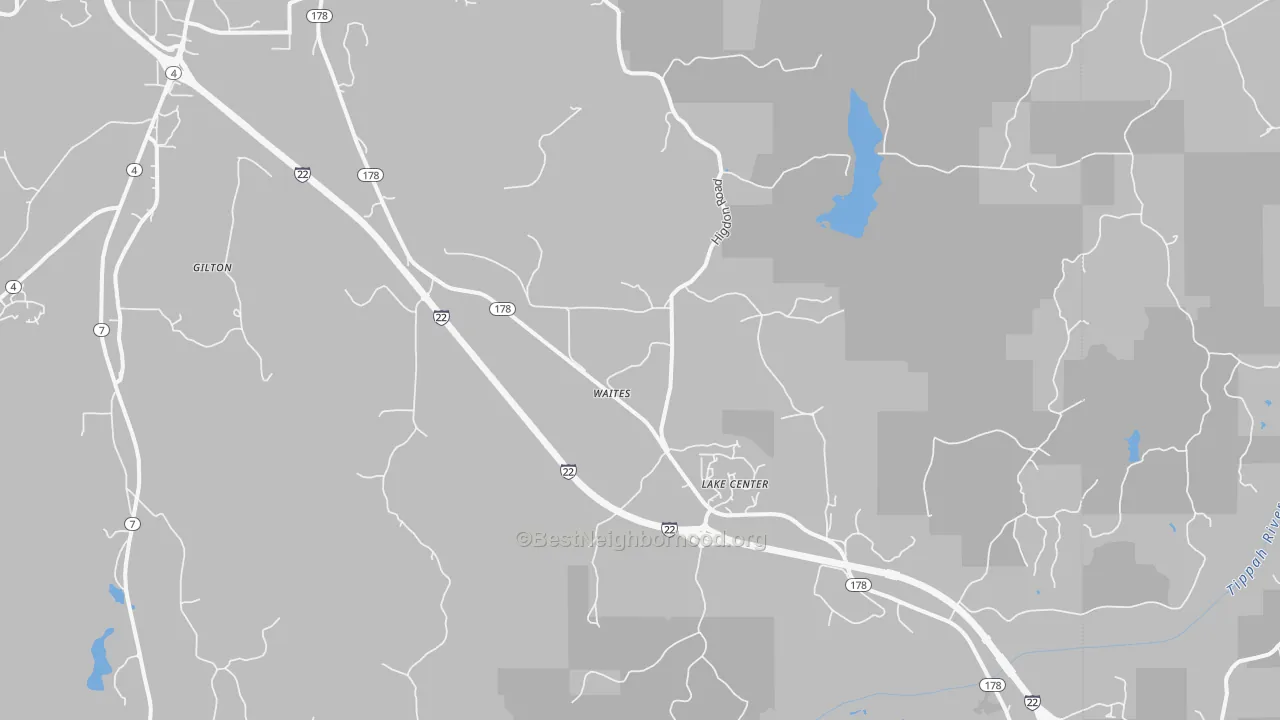 Transit Grade map of Lake Center, MS